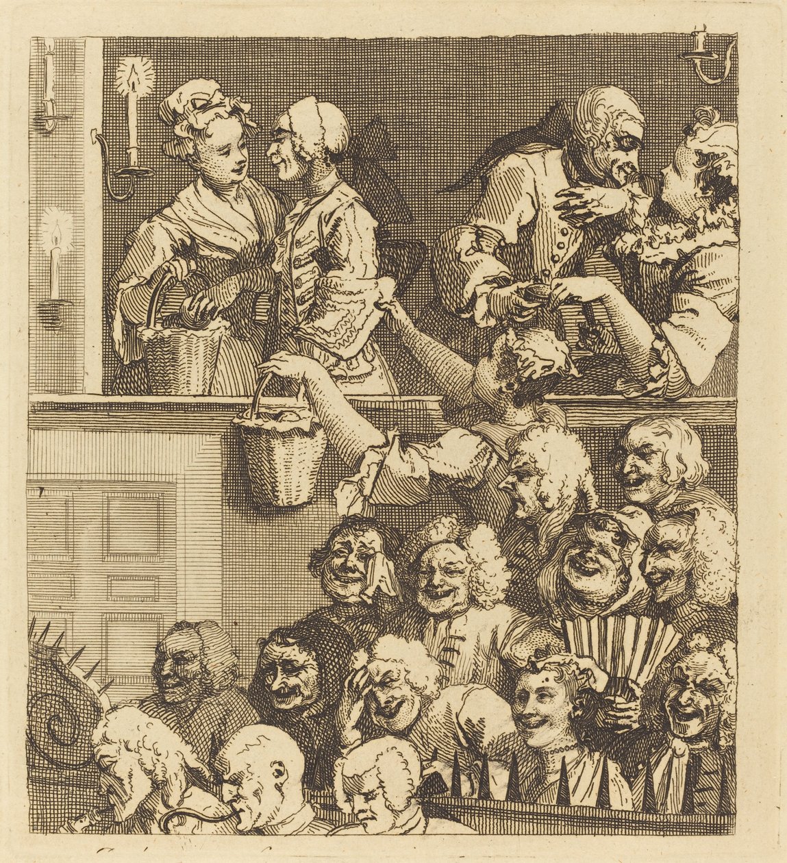 Det grinende publikum af William Hogarth