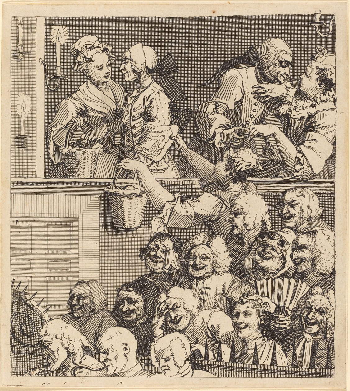 Det grinende publikum af William Hogarth