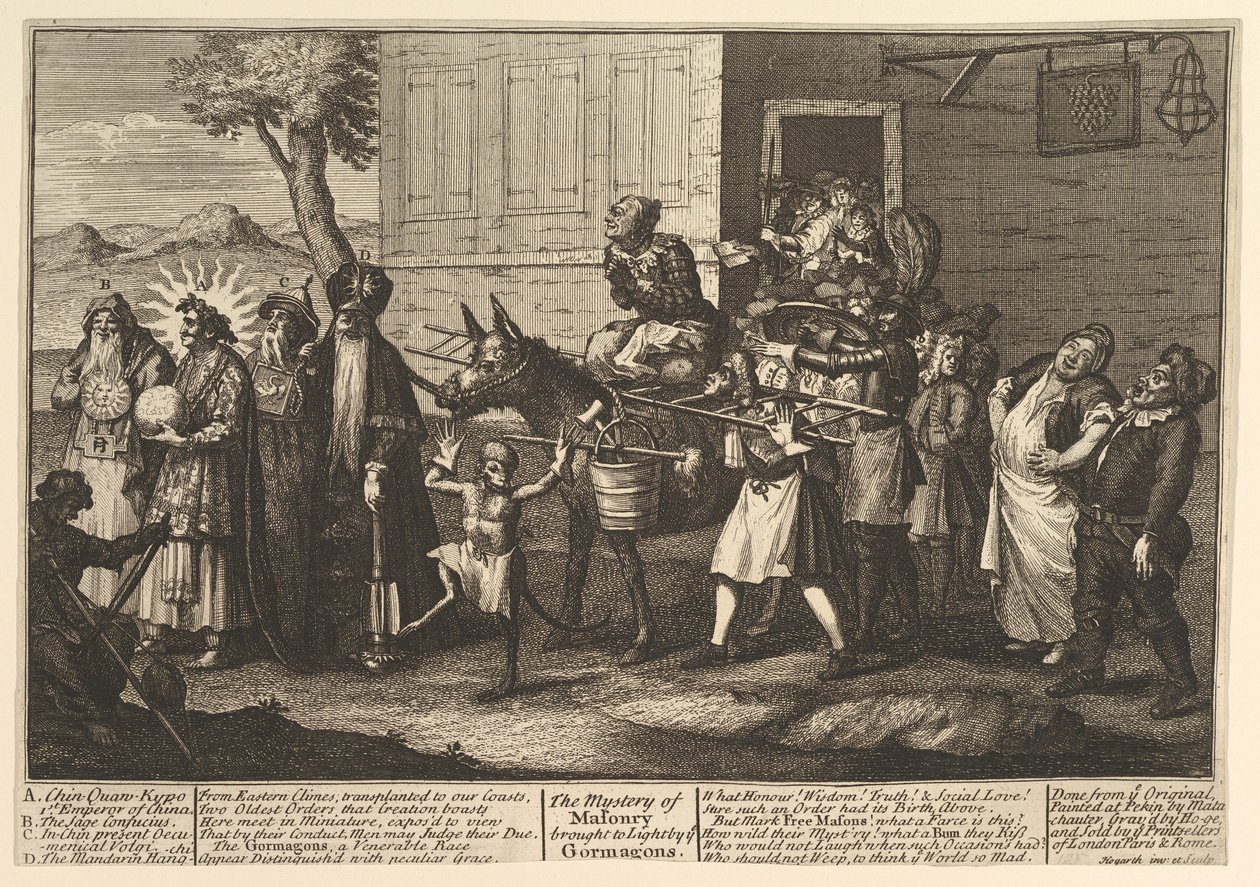 The Mystery of Masonry Braught to Light by the Go..., [først udgivet december 1724] senere genudgivelse. af William Hogarth
