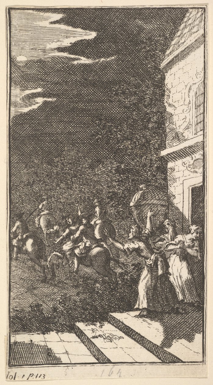 The New Metamorphosis, Plade 3: The Bandits Abduct Camilla, 1724. af William Hogarth