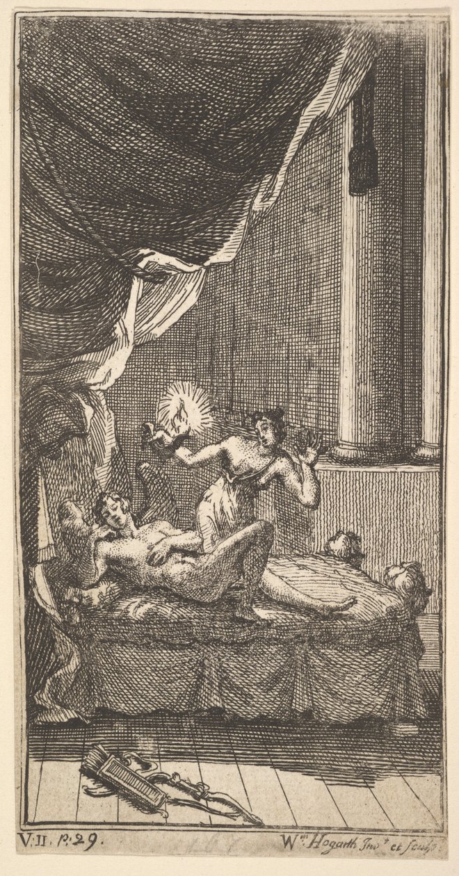 The New Metamorphosis, Plade 6: The Story of Cupid and Psyche, 1724. af William Hogarth