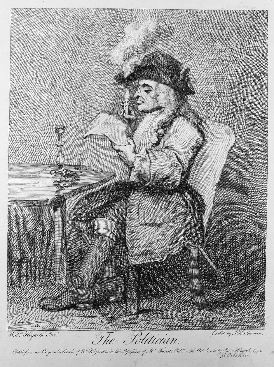 Politikeren, ætset af John Keyse Sherwin, 1775 af William Hogarth