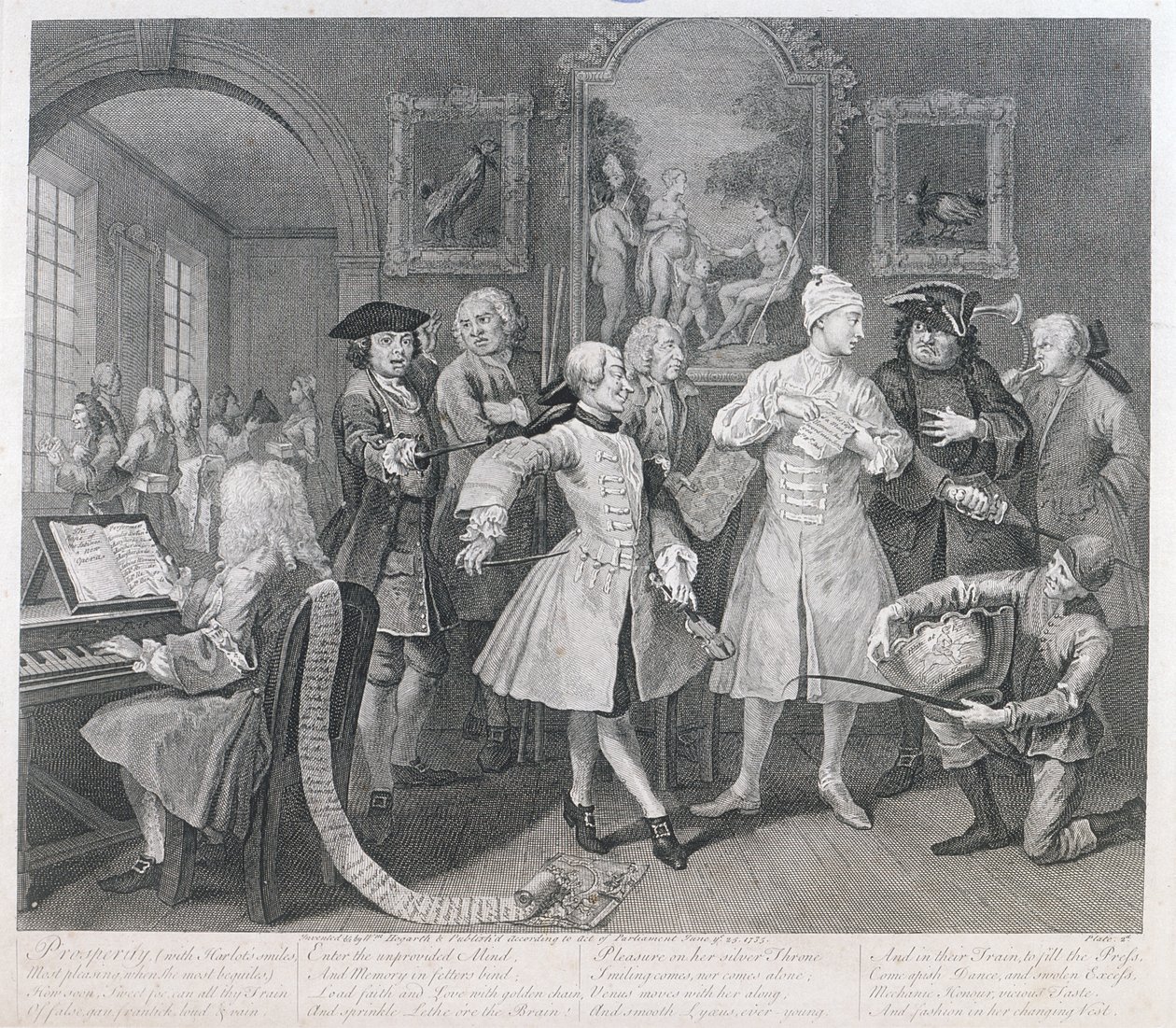 The Rakes Levee, plade II, fra A Rakes Progress, 1735 af William Hogarth