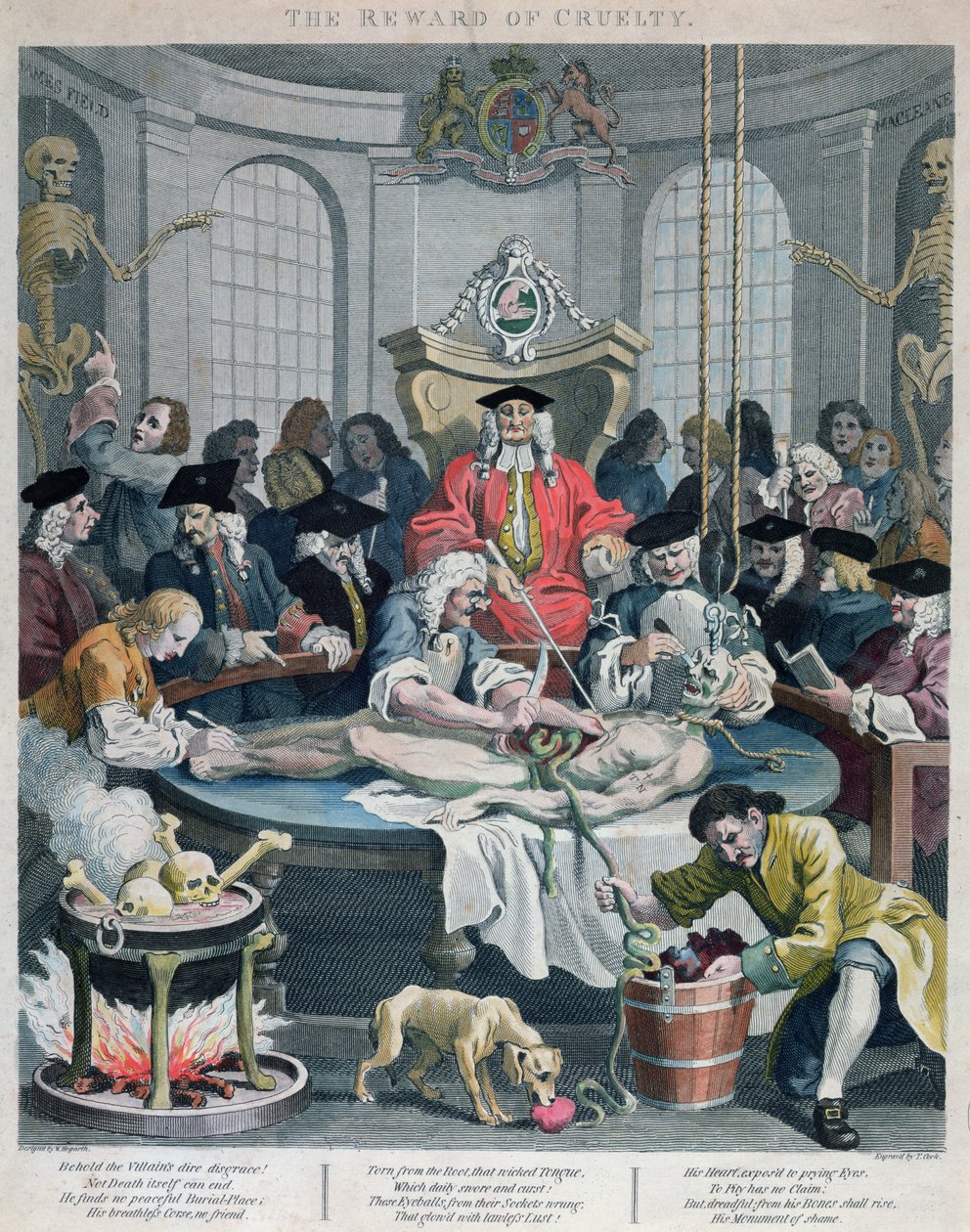 Grusomhedens belønning, fra Grusomhedens fire stadier, indgraveret af Thomas Cook (1744-1818) 1799 af William Hogarth