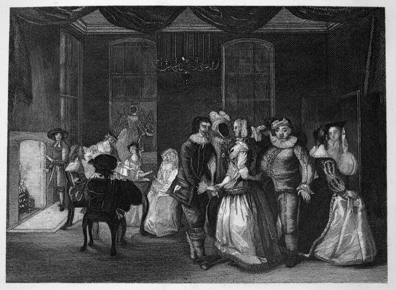 Den kongelige maskerade i Somerset House af William Hogarth