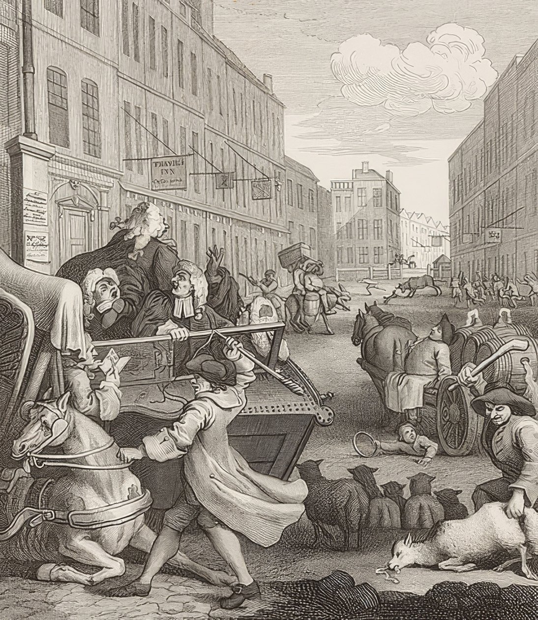 Grusomhedens anden fase. Fra: Grusomhedens fire stadier / Grusomhedens fire stadier. 1751 af William Hogarth