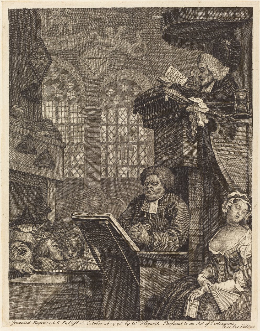 Den Sovende Menighed af William Hogarth
