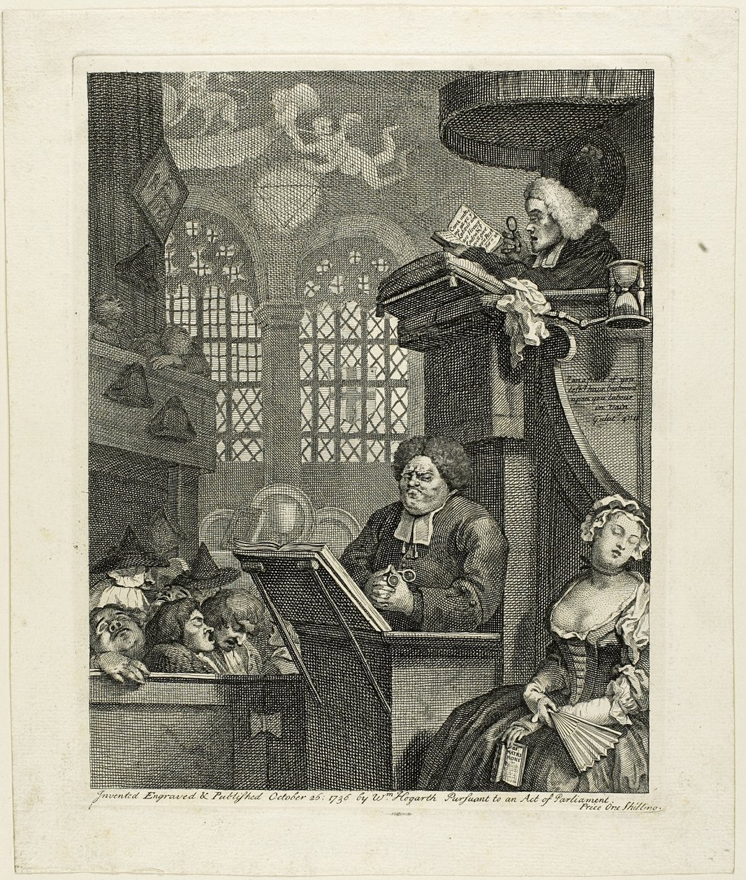 Den Sovende Menighed af William Hogarth