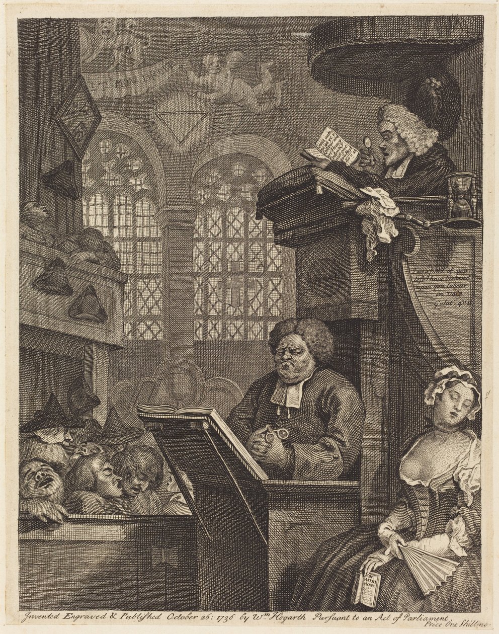 Den sovende menighed af William Hogarth