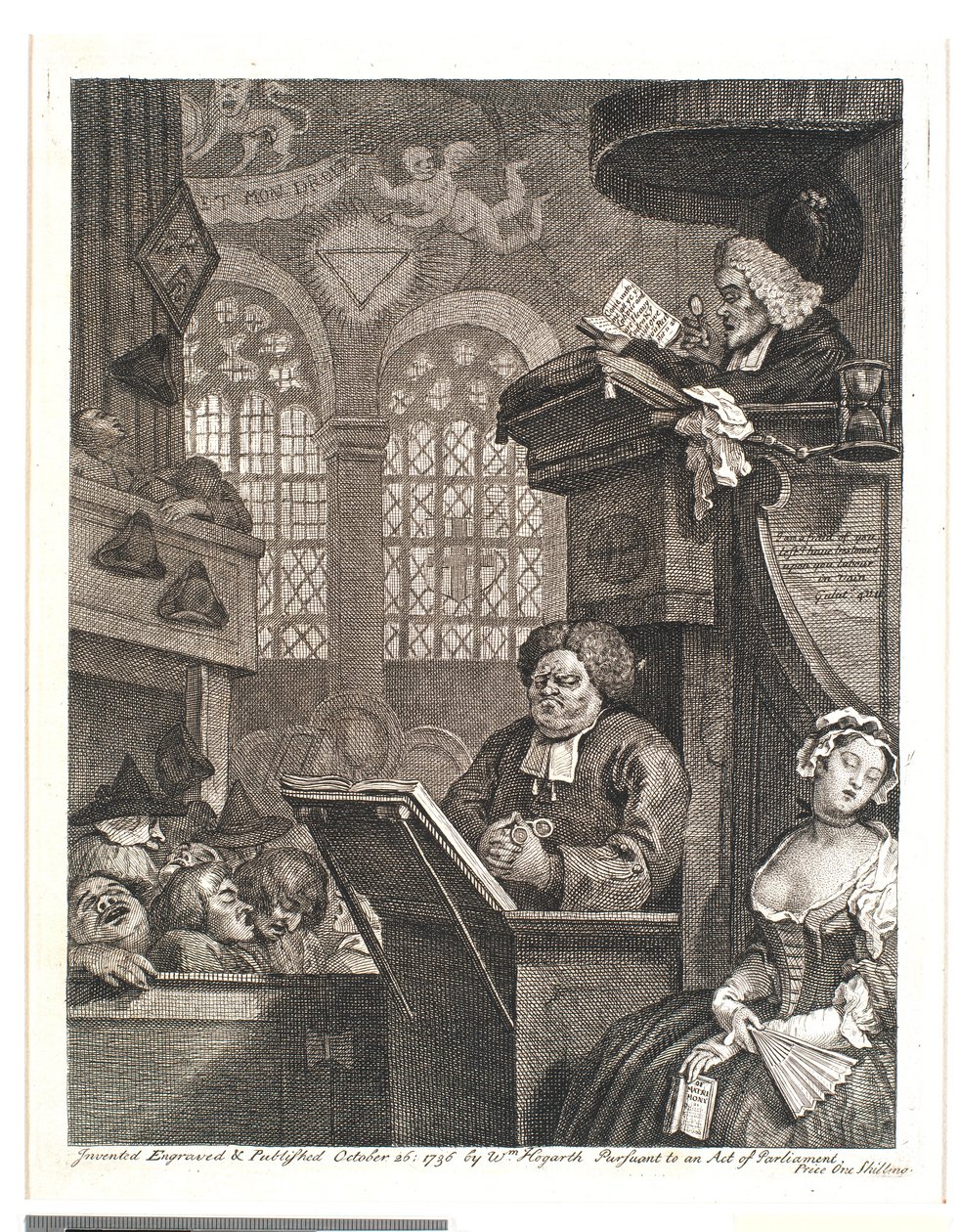 Den sovende menighed af William Hogarth