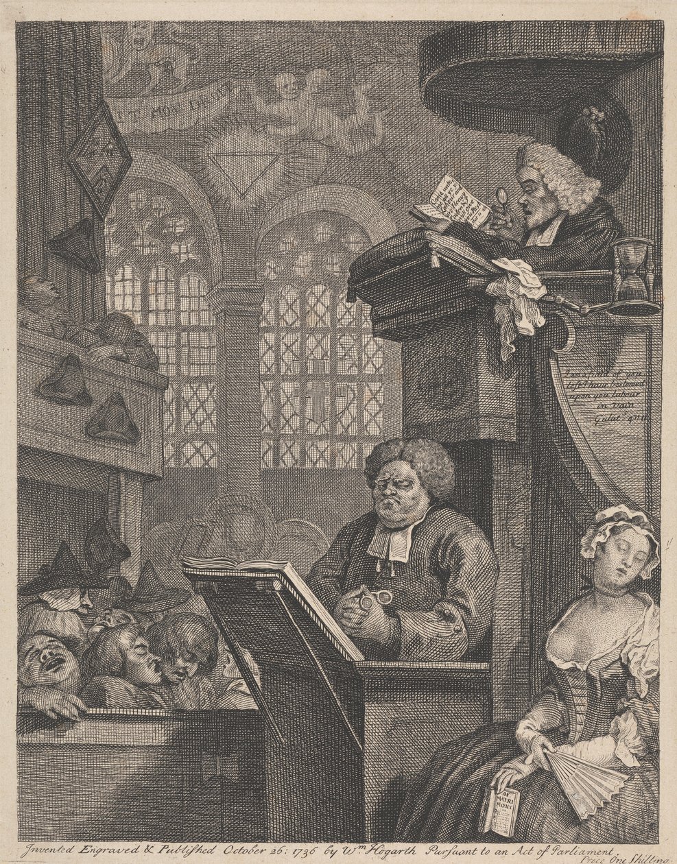 Den sovende menighed af William Hogarth