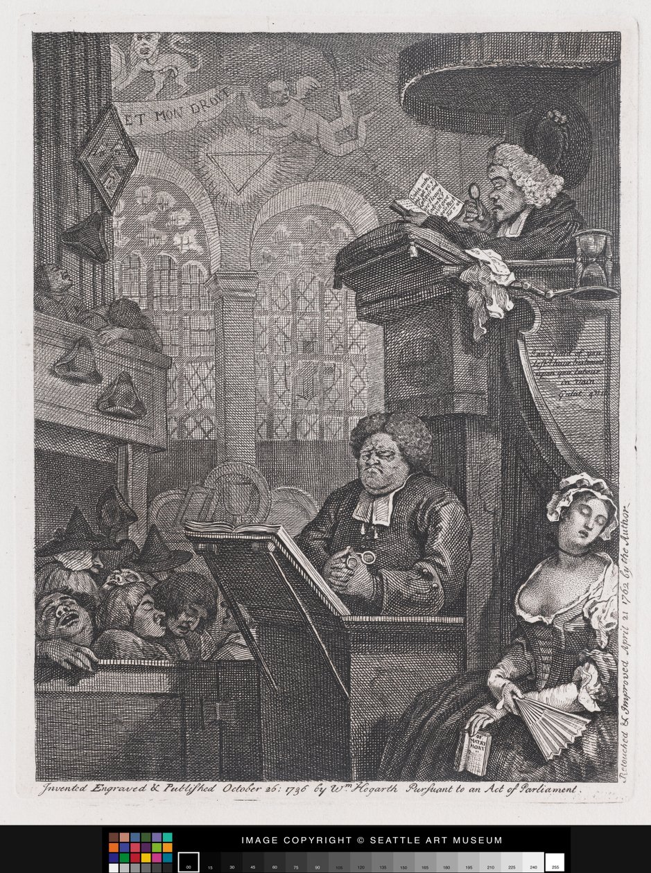 Den Sovende Menighed af William Hogarth