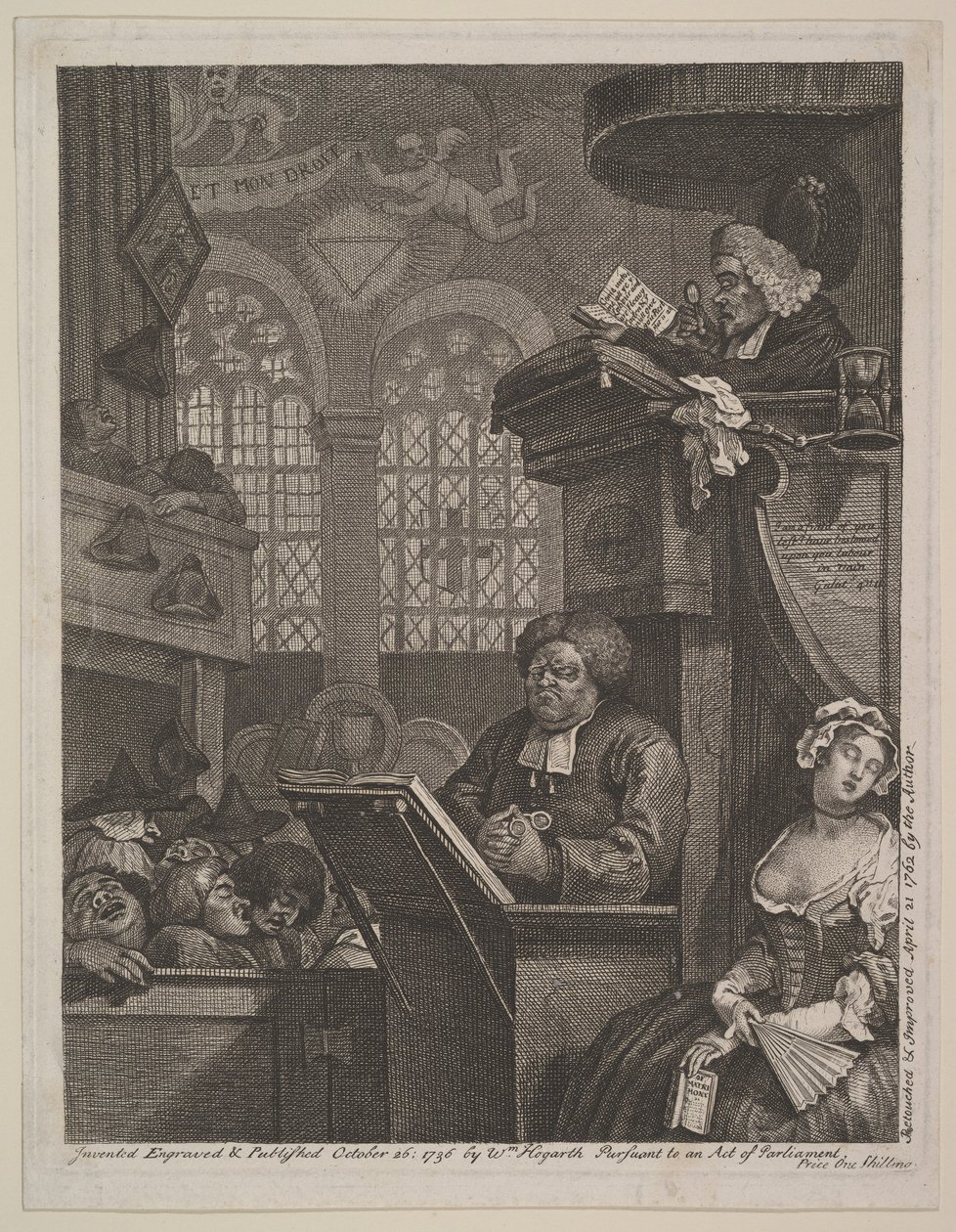 Den sovende Menighed, 21. april 1762. af William Hogarth