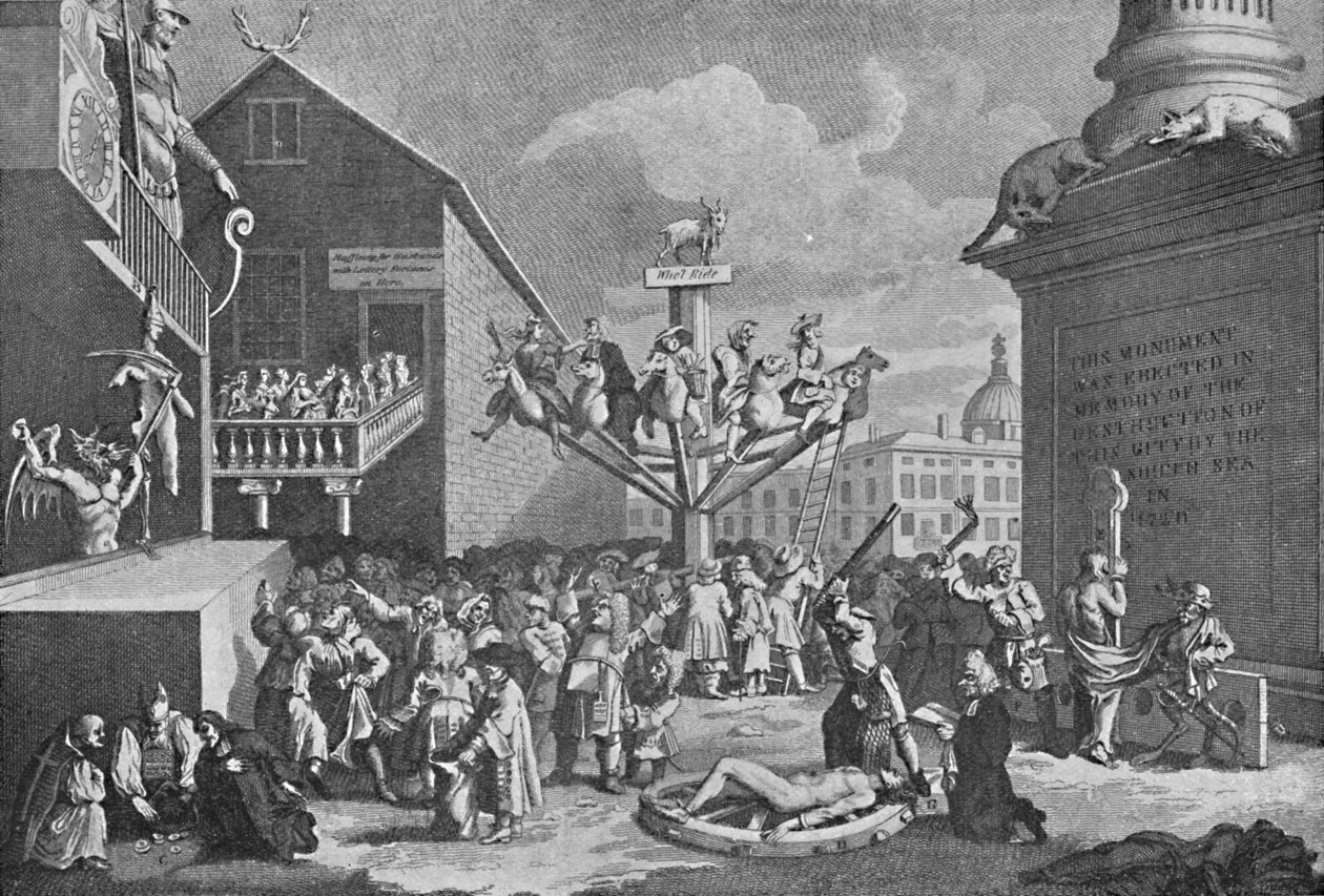 The South Sea Bubble, fra et tryk af William Hogarth, 1721, 1904 af William Hogarth