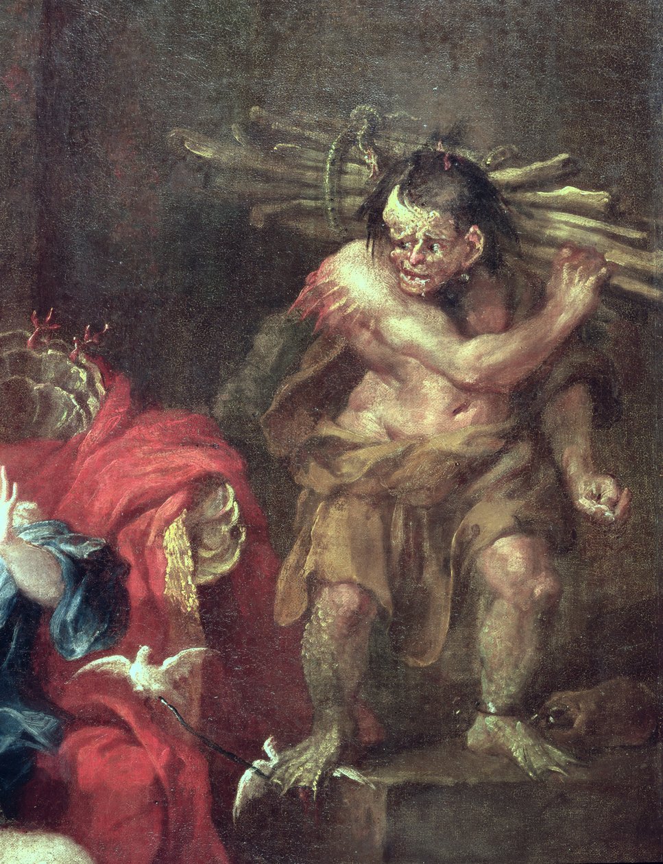The Tempest, detalje af Caliban olie på lærred detalje af 353593 af William Hogarth