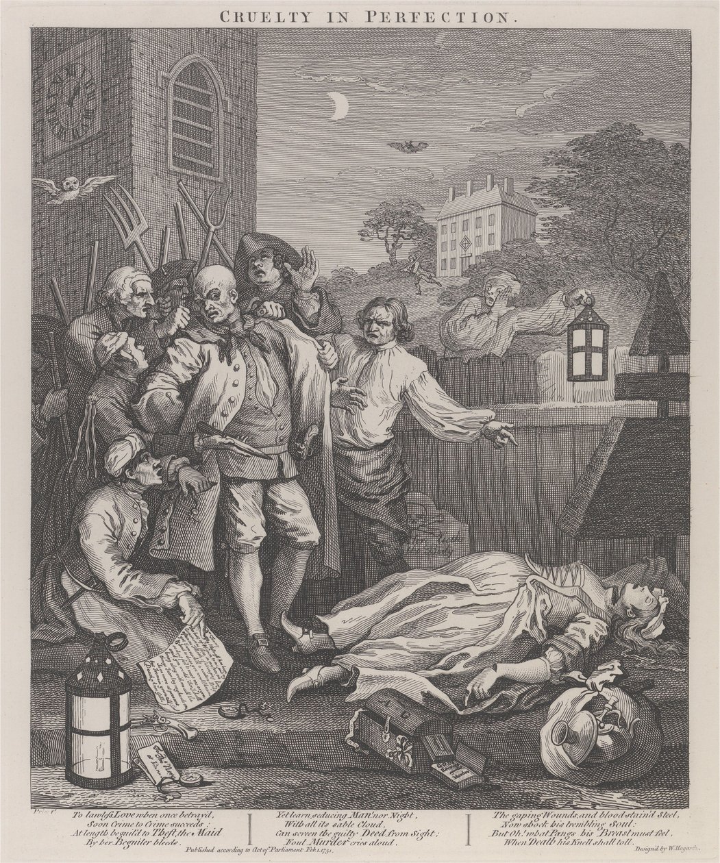 Det tredje stadium af grusomhed: Grusomhed i perfektion af William Hogarth