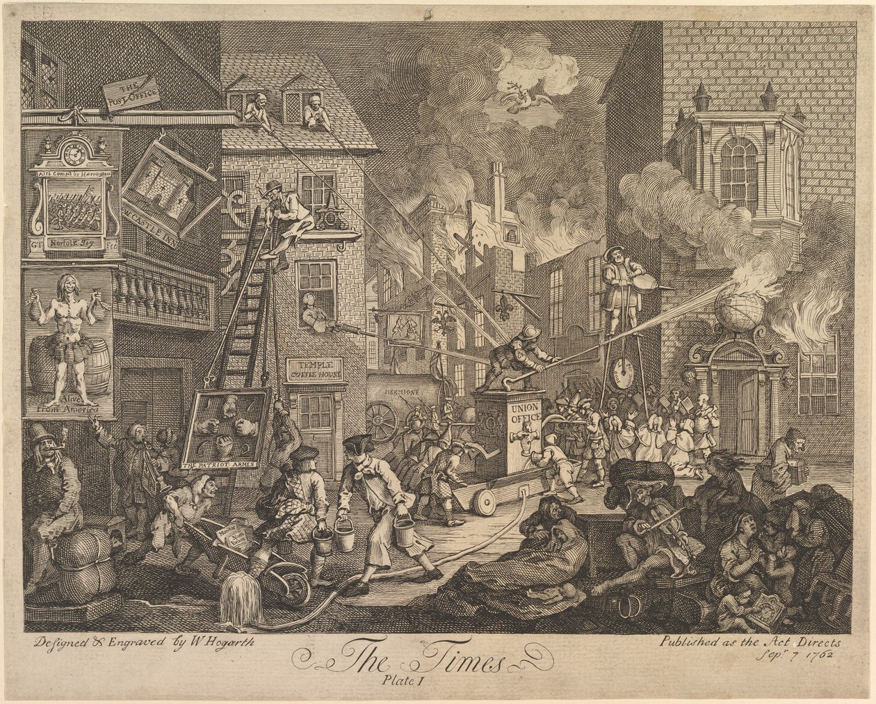 The Times, planche 1 af William Hogarth