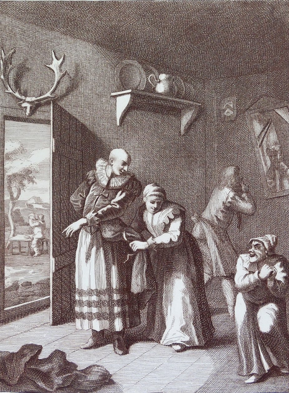 Kuraten og barberen forklæder sig for at tage Don Quixote af William Hogarth