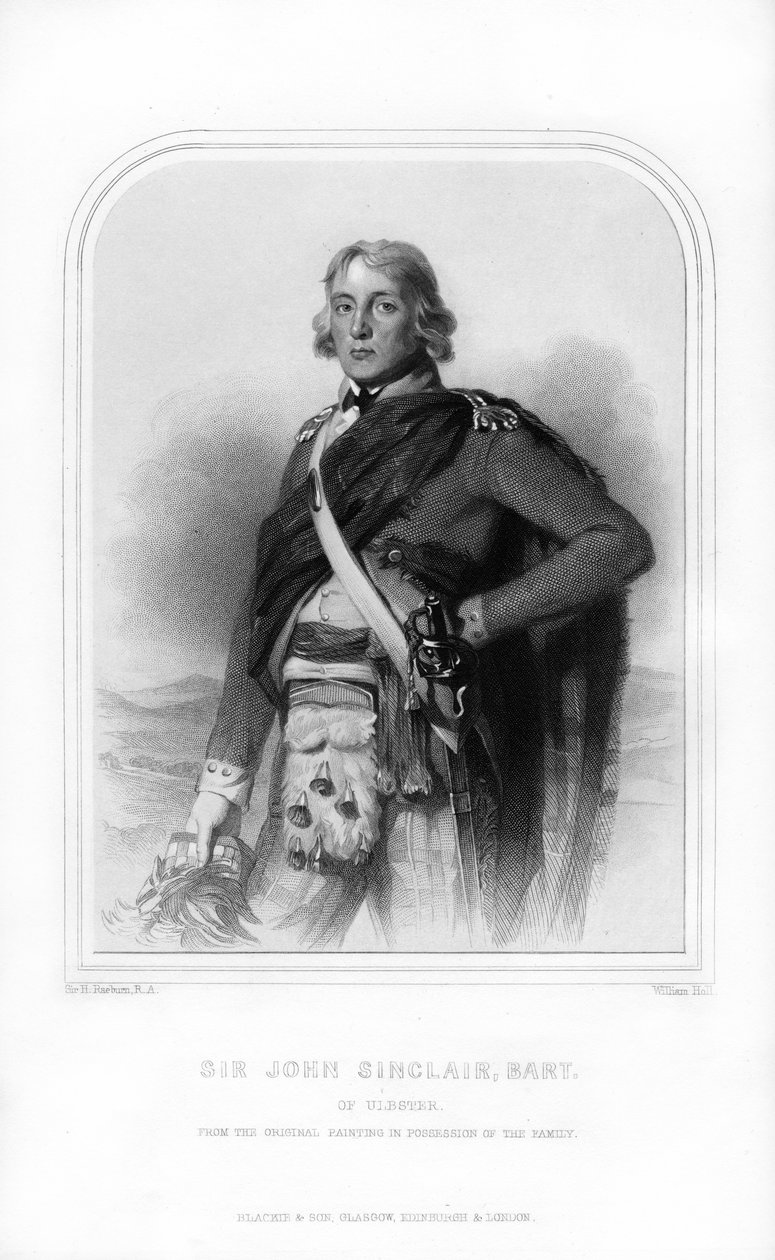 Sir John Sinclair af Ulbster, skotsk politiker, advokat og landbrugsreformator, 1870. af William Holl