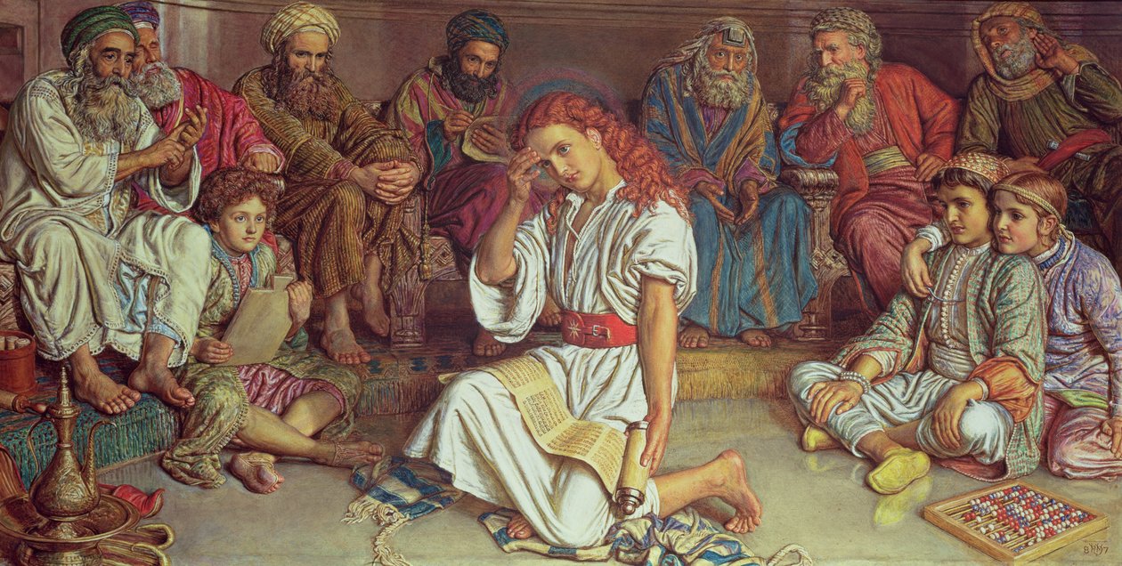 Kristus blandt lægerne, 1887 (gouache) af William Holman Hunt