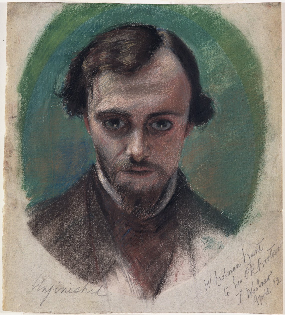 Portræt af Dante Gabriel Rossetti (1828-82) 1853 (pastel og farvet kridt på papir) af William Holman Hunt