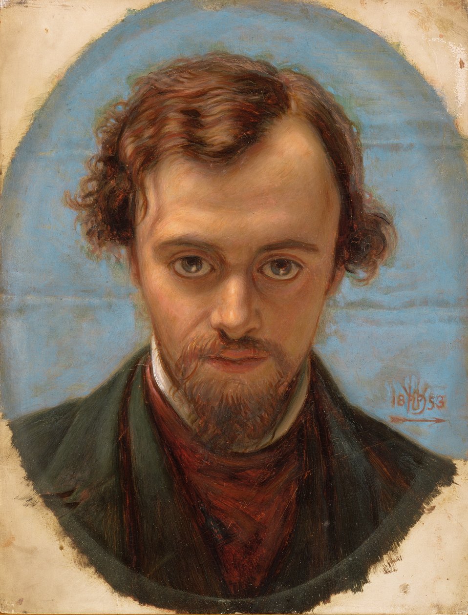 Portræt af Dante Gabriel Rossetti, 1853 af William Holman Hunt