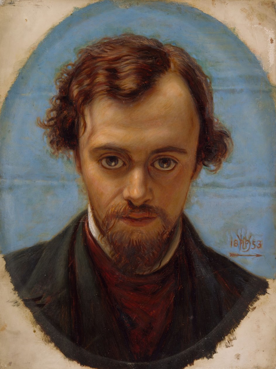 Portræt af Dante Gabriel Rossetti i en alder af 22 år, 1883. af William Holman Hunt