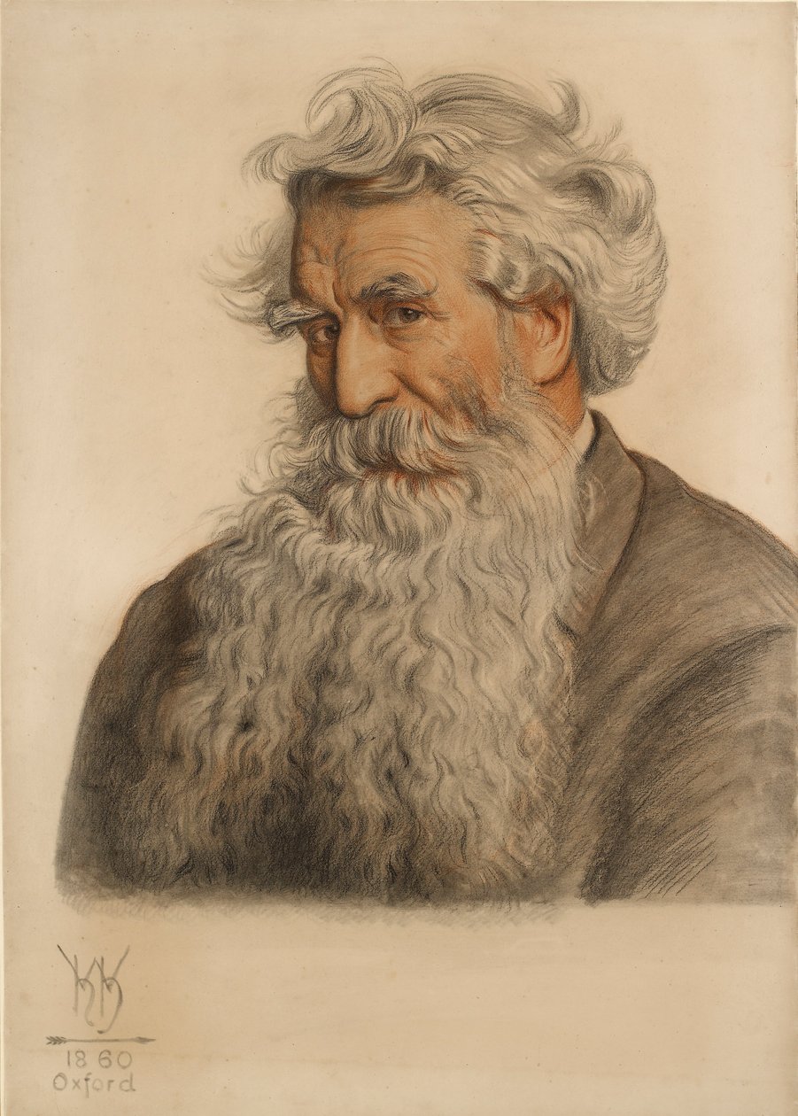 Portræt af Thomas Combe, printer ved universitetet 1796-1872 af William Holman Hunt