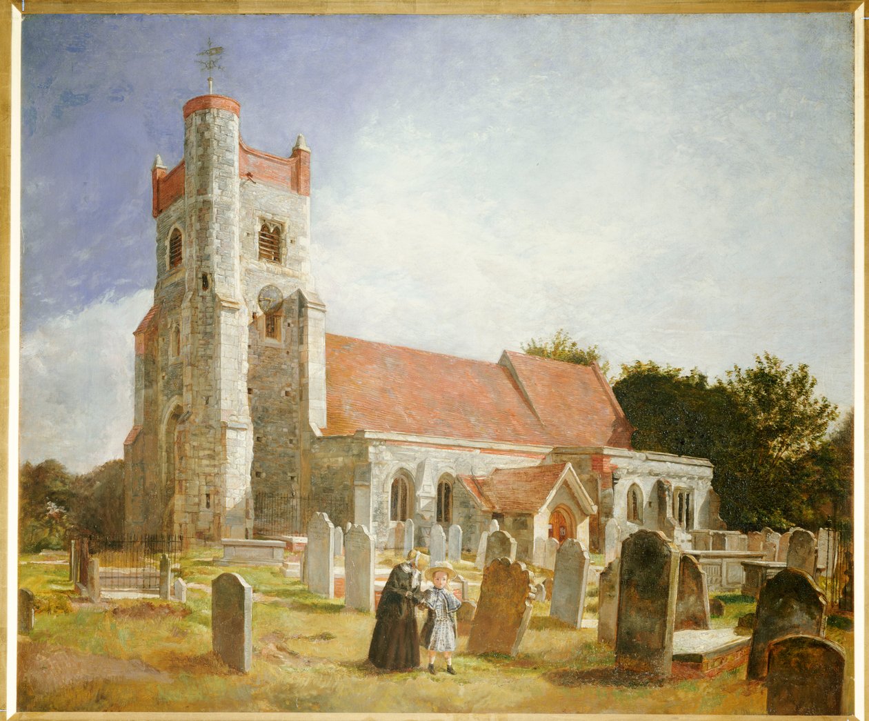Den gamle kirke, Ewell, 1847 af William Holman Hunt