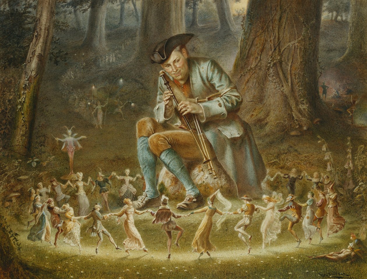 The Bewitched Piper, 1882 af William Holmes Sullivan