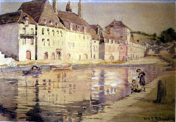 Quimperle (akvarel på papir) af William Holt Yates Titcomb