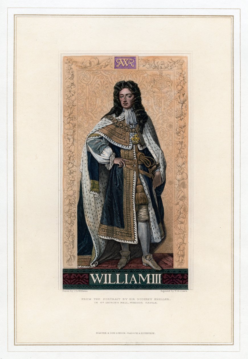 Vilhelm III, konge af England, Skotland og Irland. af William Home Lizars