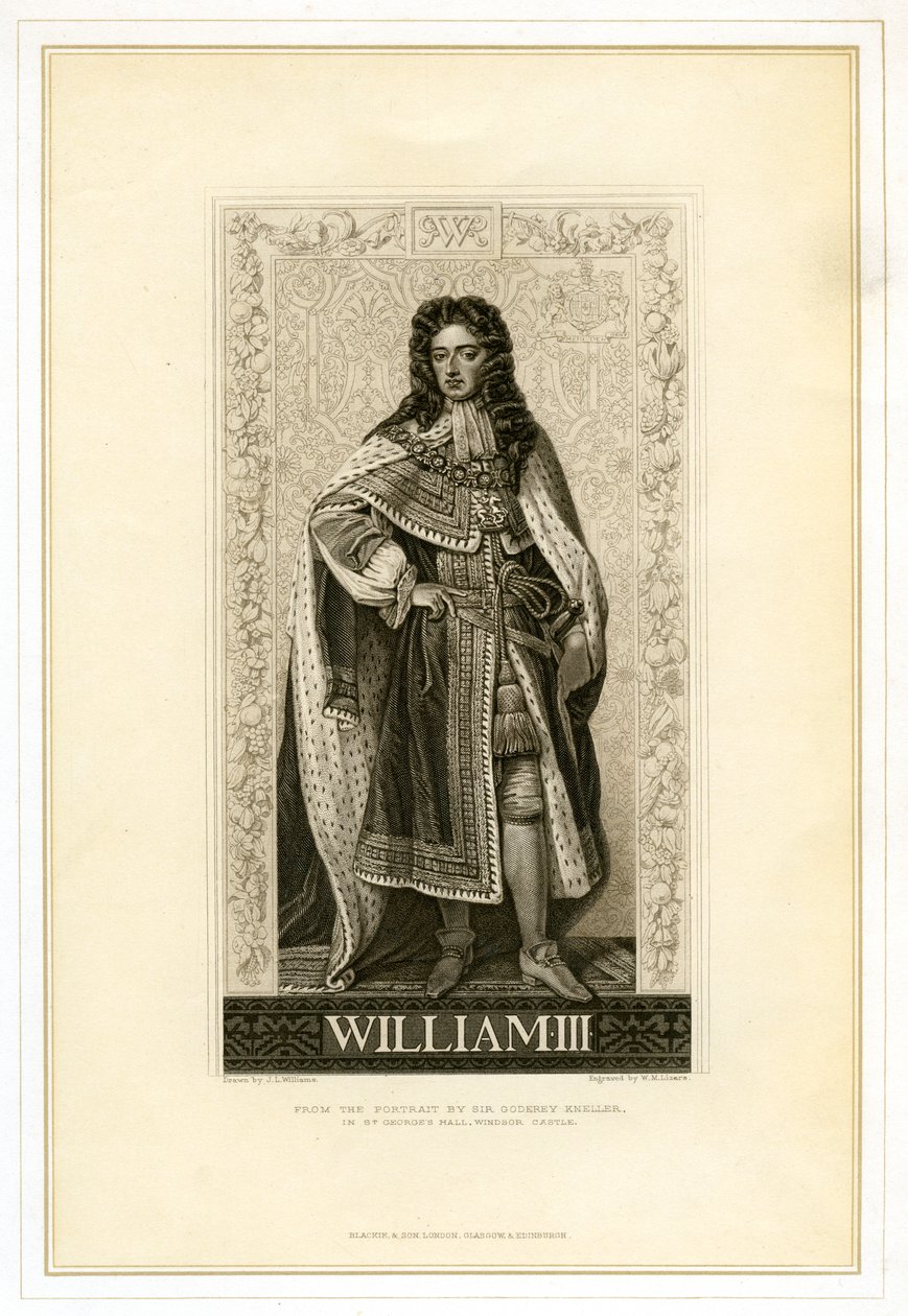 Vilhelm III, konge af England, Skotland og Irland, 1800-tallet. af William Home Lizars