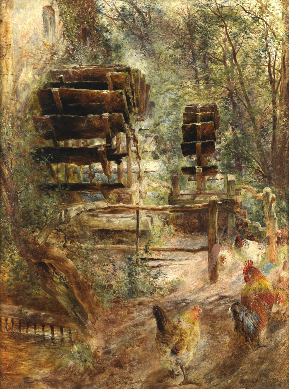 Vandmølle ved Rossett, Nordwales af William Huggins