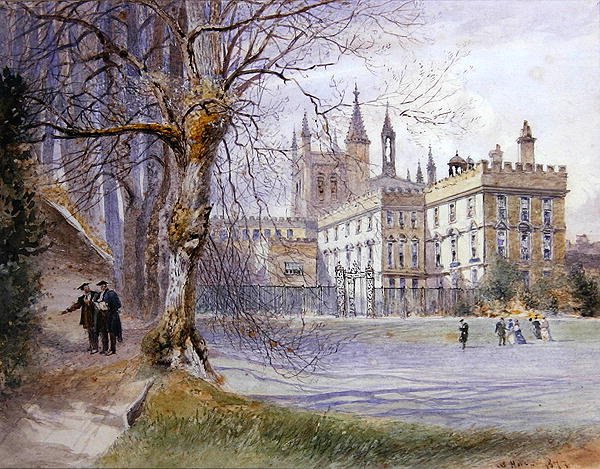 New College from the College Gardens (akvarel over blyant) af William Hull