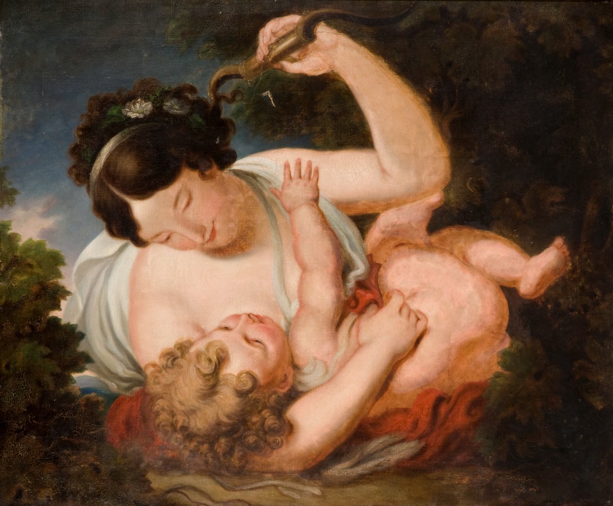 Cupid Disarmed olie på lærred af William, II Hilton