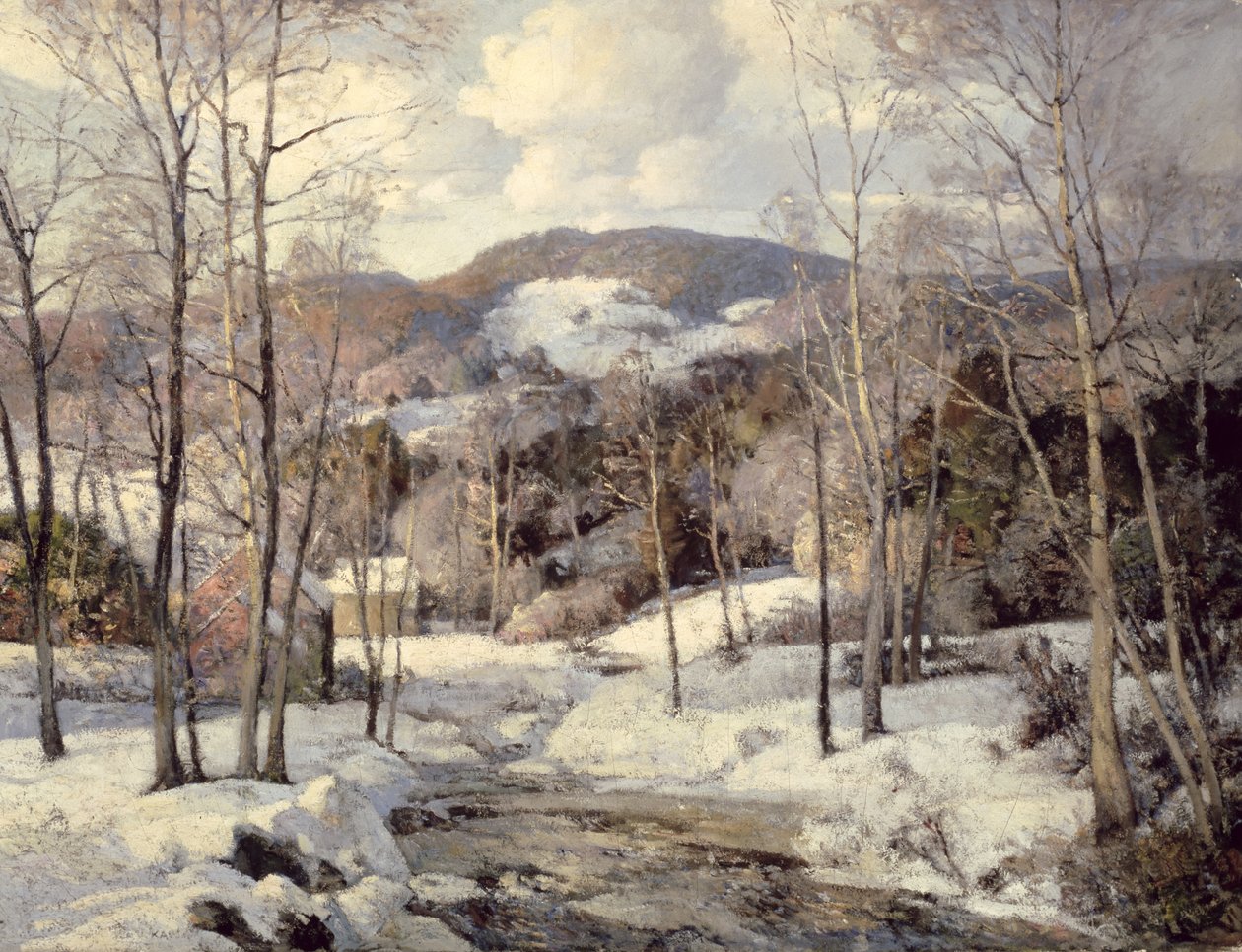 Millstream, Ipswich, New Hampshire (olie på lærred) af William J. Kaula