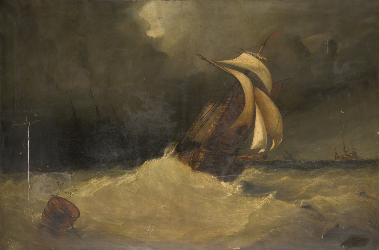 Seapiece (olie på lærred) af William J. Leatham
