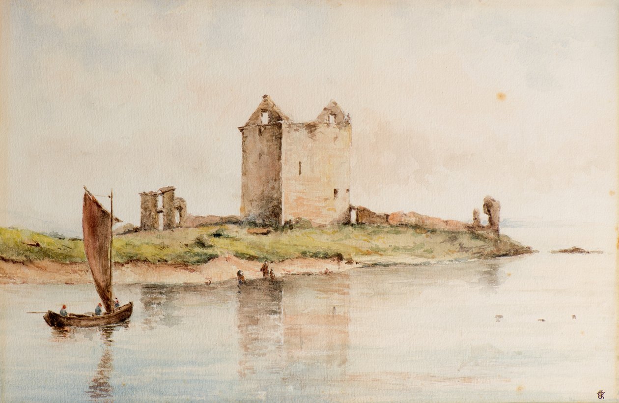 Broughty Castle i 1850, ca. 1850 (akvarel) af William J. Renny