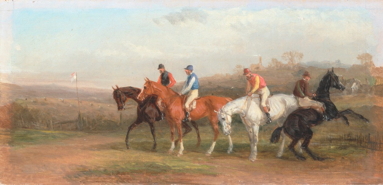 Steeplechasing: Ved starten af William J. Shayer