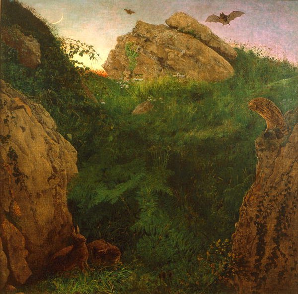 Twilight (olie på lærred) af William J. Webbe or Webb