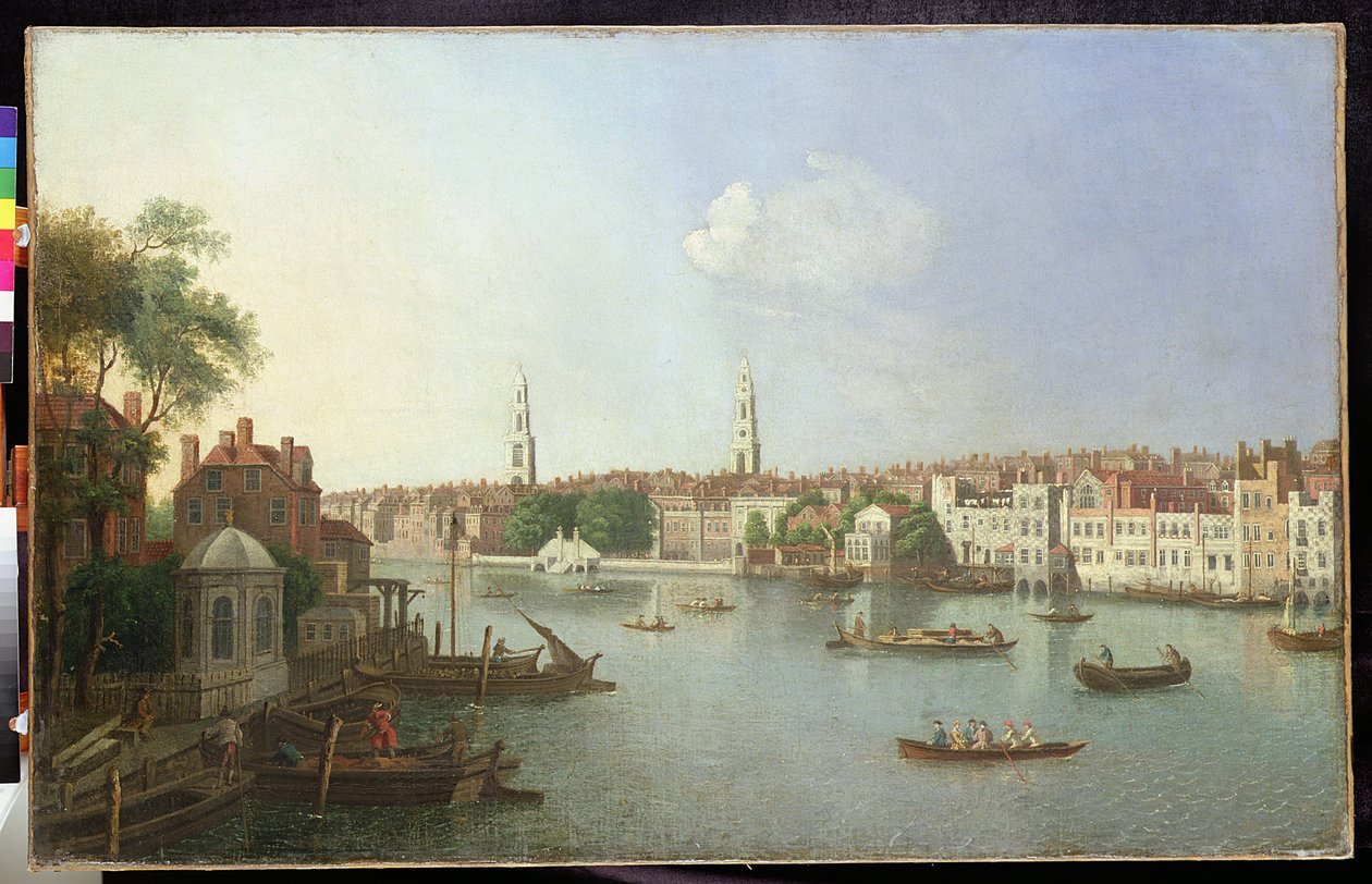 Somerset House (morgen), ca. 1754-71 (olie på lærred) af William James