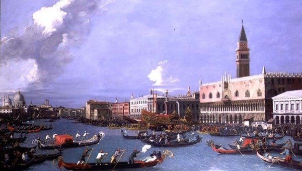 Bucintoro vender tilbage til Molo på Kristi Himmelfartsdag, Venedig af William James