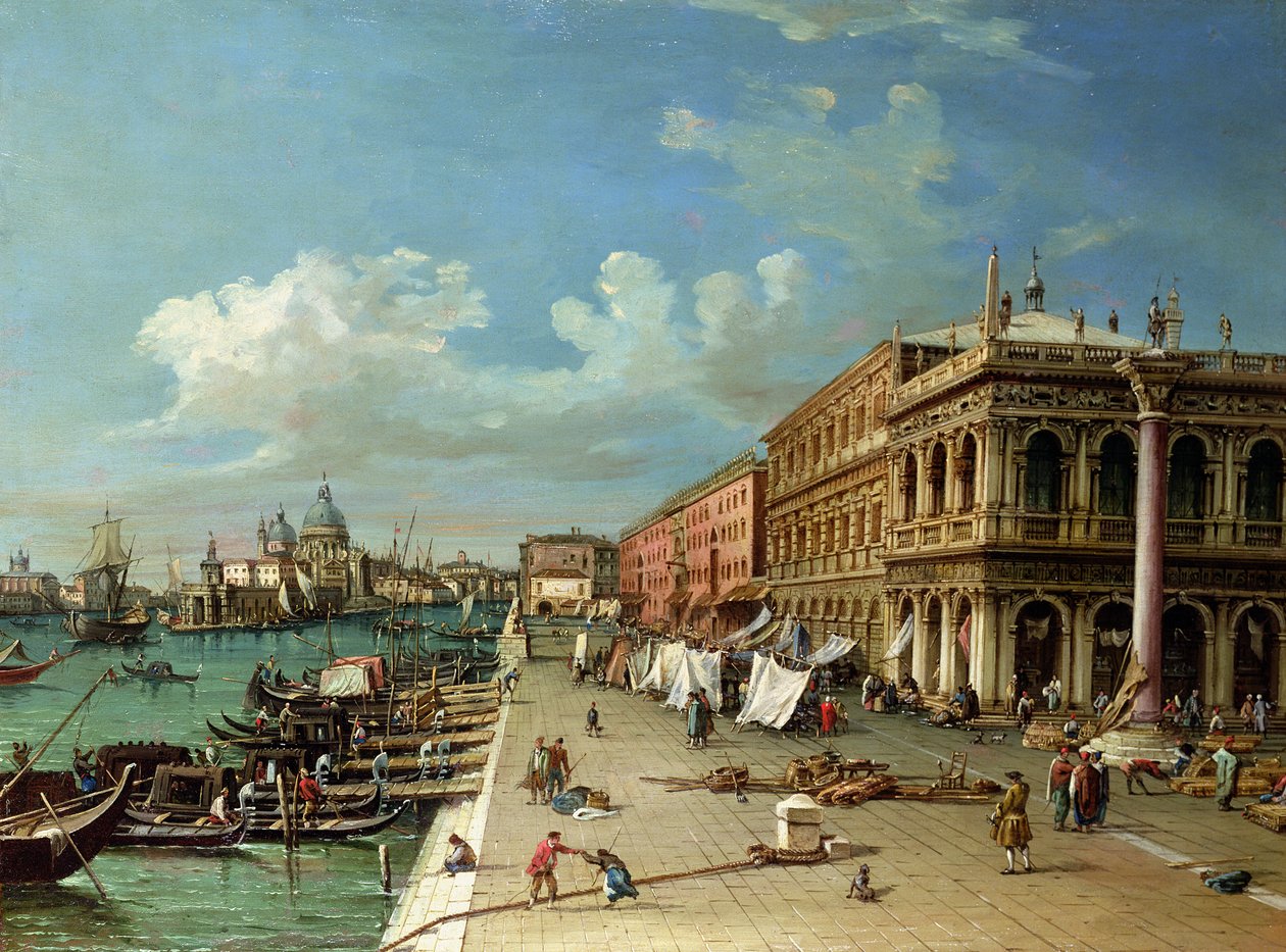 Udsigt over Molo mod indgangen til Canal Grande, Venedig af William James