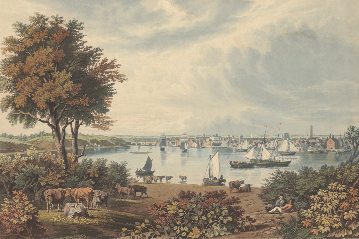 Baltimore taget nær Whetstone Point, udgivet 1831. af William James Bennett