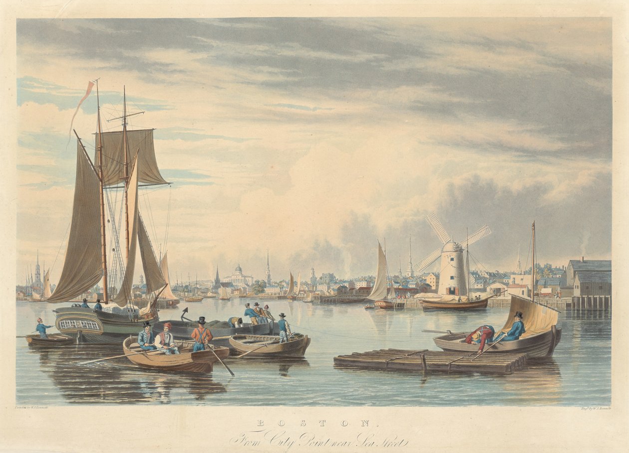 Boston: Fra City Point nær Sea Street af William James Bennett