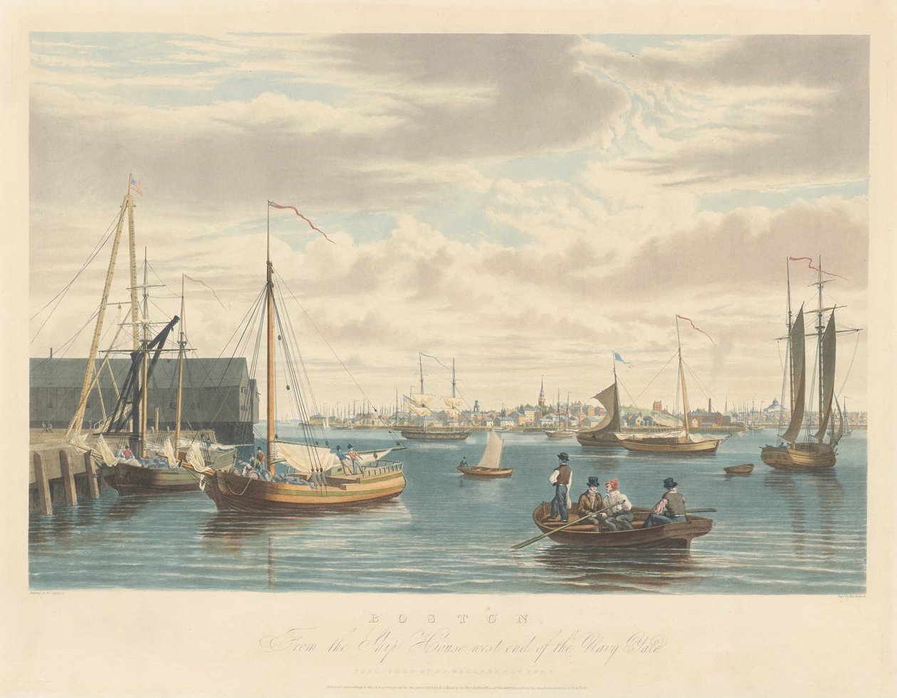 Boston: Fra Ship House West End af Navy Yard af William James Bennett