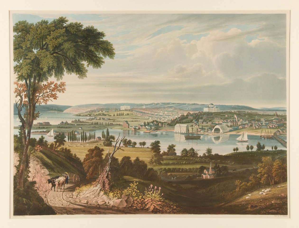 Washington set fra den anden side af flådeværftet af William James Bennett