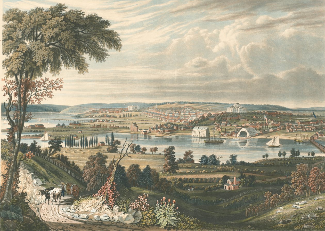 City of Washington: From beyond the Navy Yards, udgivet 1834. af William James Bennett