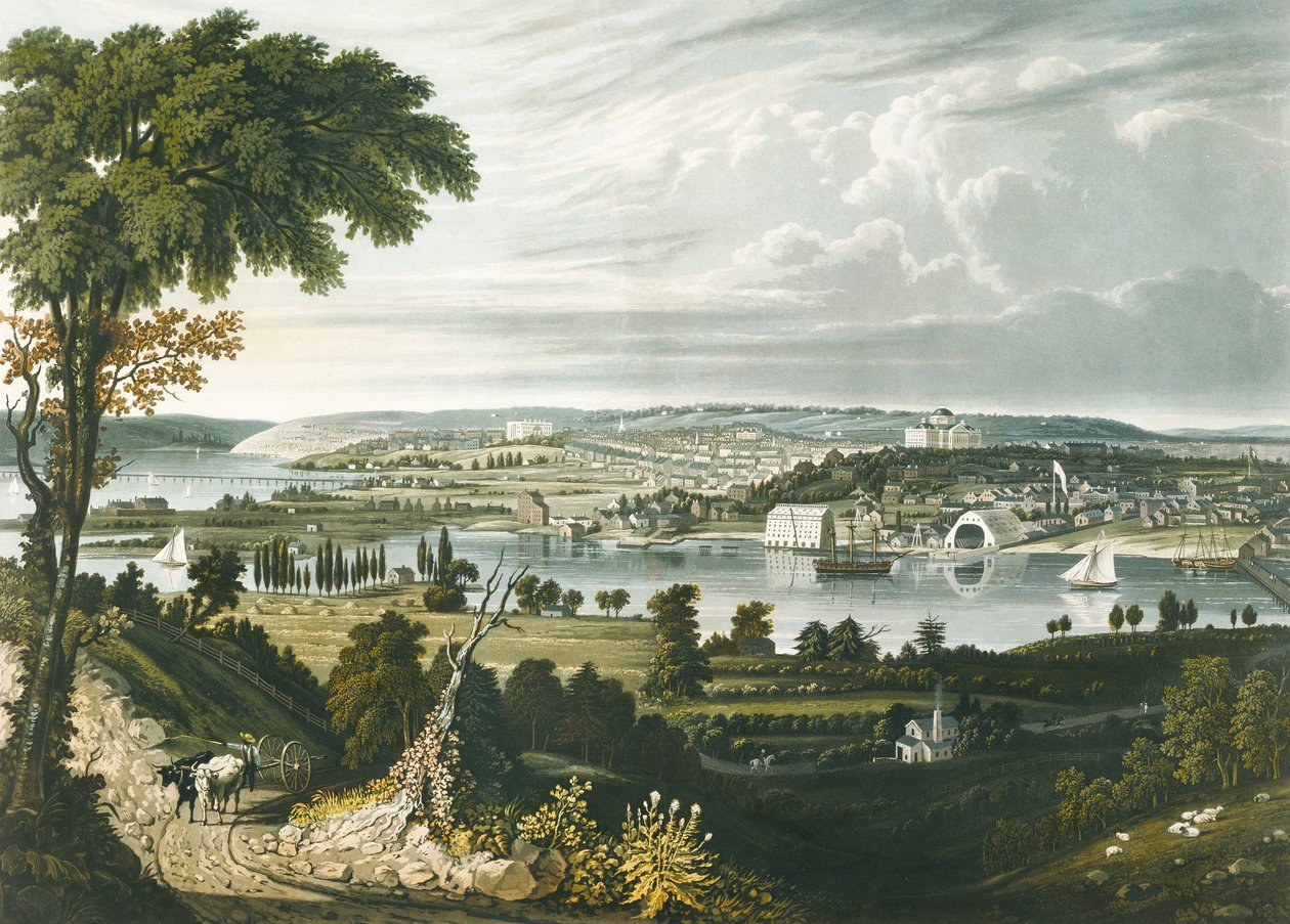 Byen Washington set fra den anden side af Navy Yard af William James Bennett